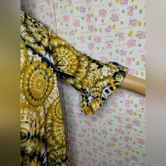 Women's yellow tie dye dress size medium - Picture 3 of 8